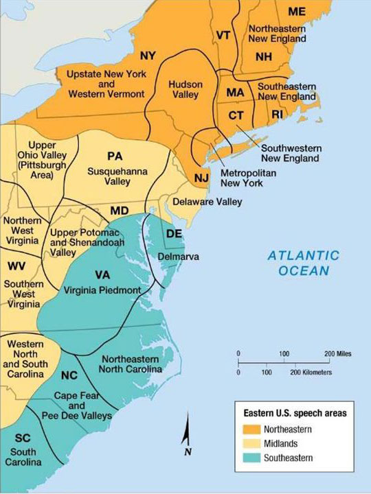 Dialect Map Of American English Mapping 19Th-Century American Regional English | Private Voices